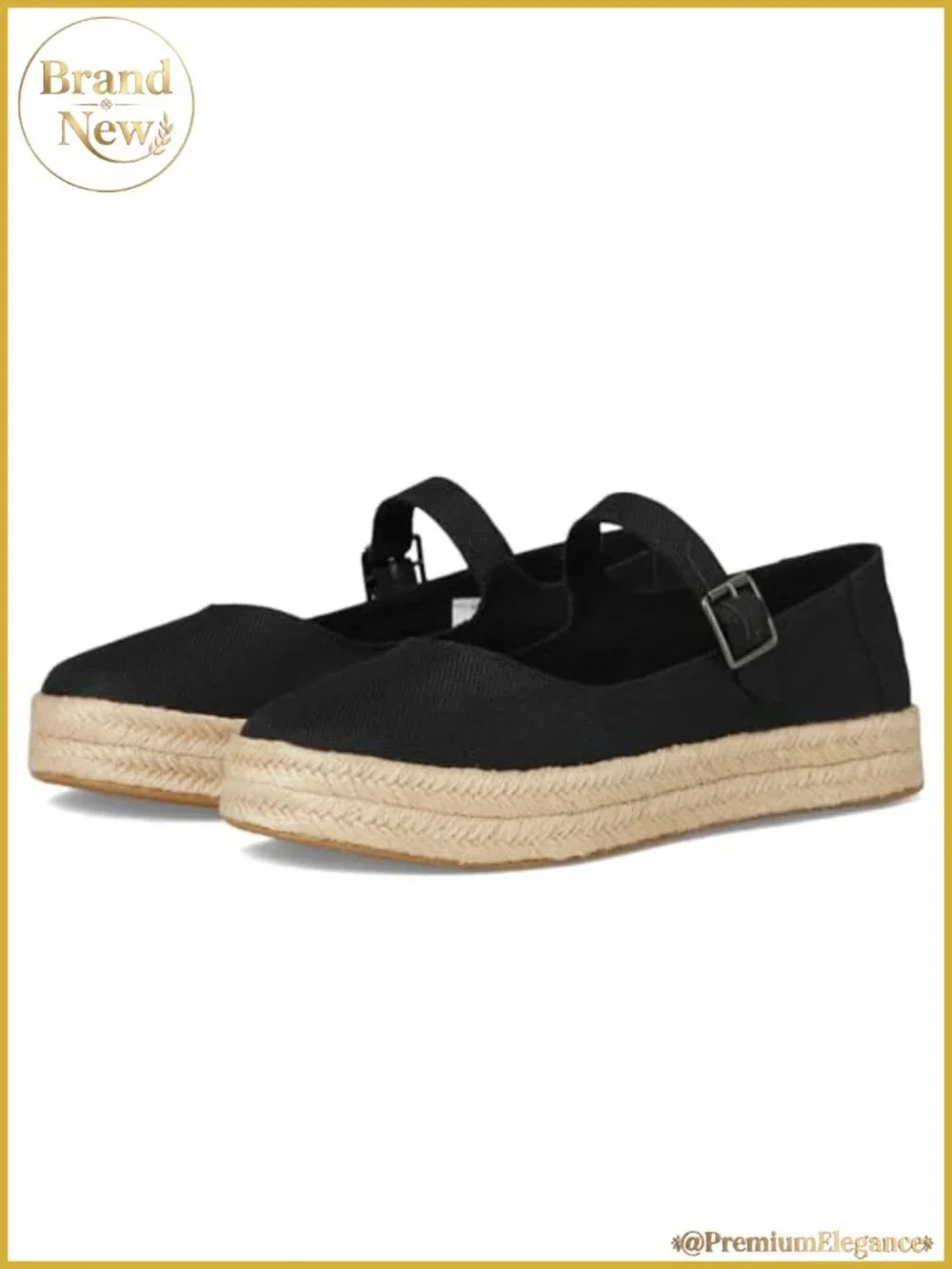 TOMS Carolina Mary Jane Canvas Espadrille Flatform with Foam Insole & Cushioned